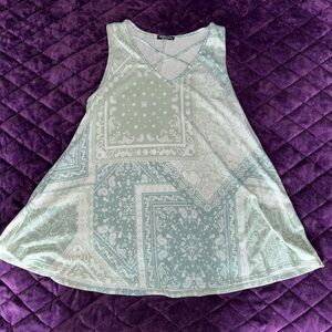 Heimish USA Mint Crisscross paisley Tank